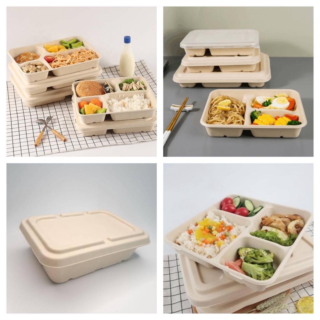 Cake Pulp Lid Box Lunch Box Bento Rectangle Kotak Makan Multifungsi