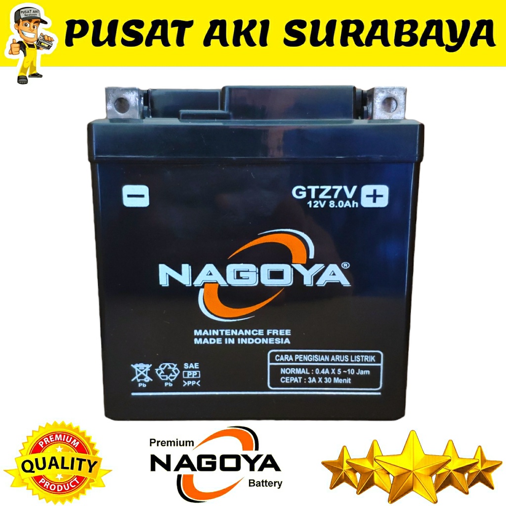 TERMURAH AKI KERING NAGOYA GTZ7V SEPEDA MOTOR PRIMAVERA ZR 10R LEXI LEVI KLX 150 MT 250 FREEGO YTZ7V MTZ7V