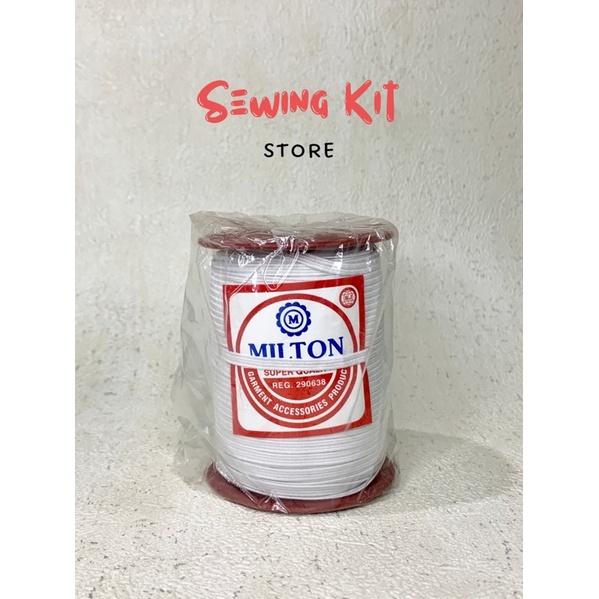 Karet elastis Baby 4mm / karet elastis masker Milton Putih