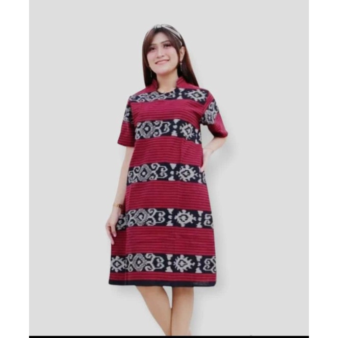 dress pesta baju tenun pesta tenun laris tunik tenun baju tenun jepara dtb163