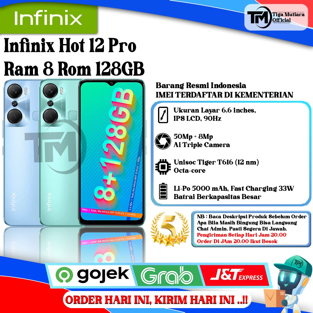 Infinix Hot 12 Pro Ram 8 Rom 128GB Segel Original & Bergaransi Resmi