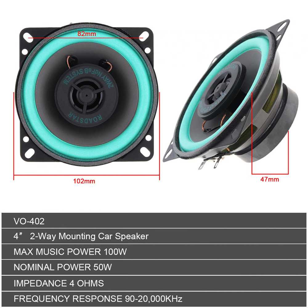 ROADSTAR Speaker Coaxial Mobil HiFi 4 Inch 100W 1 PCS - VO-402