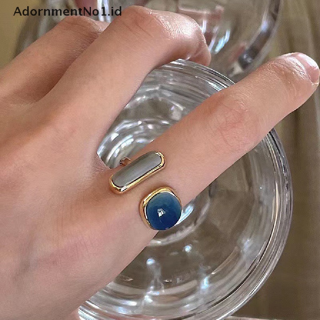 [AdornmentNo1] Vintage Colorful Drip Glaze Open Rings Untuk Wanita Desain Baru Temperamen Logam Lingkaran Geometris Aksesoris Perhiasan [ID]