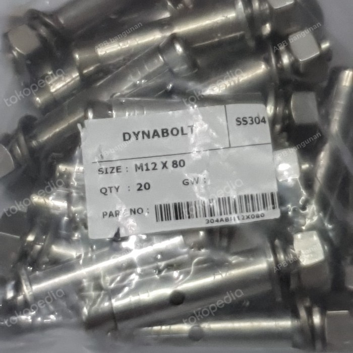 ] Dynabolt / dinabolt M12 x 80mm SS304