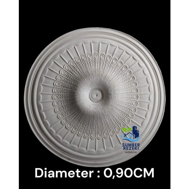 Lis/List Profil Gypsum Plafon, Bunga Lampu Motif Merak Besar
