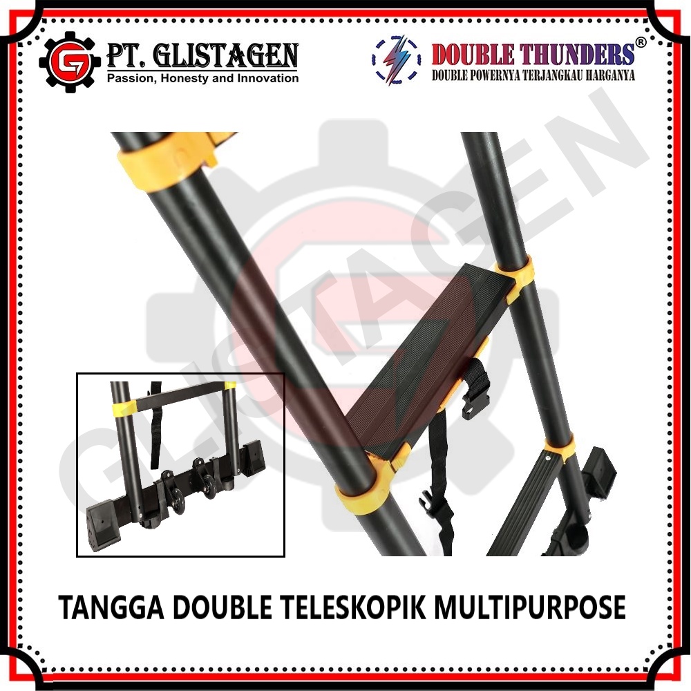 Tangga Lipat Teleskopik Multipurpose Double ( 4.1M+4.1M = 8.2M )