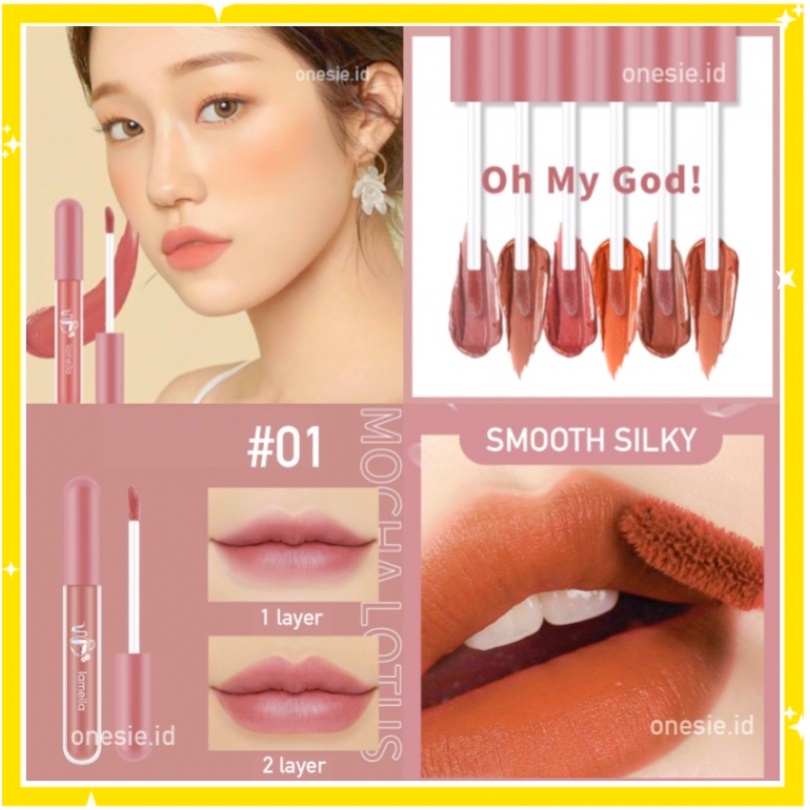 LAMEILA NUDE EDITION Lip Glaze Lipstik Cair Lips Pelembab Silky Misty LA108 1041