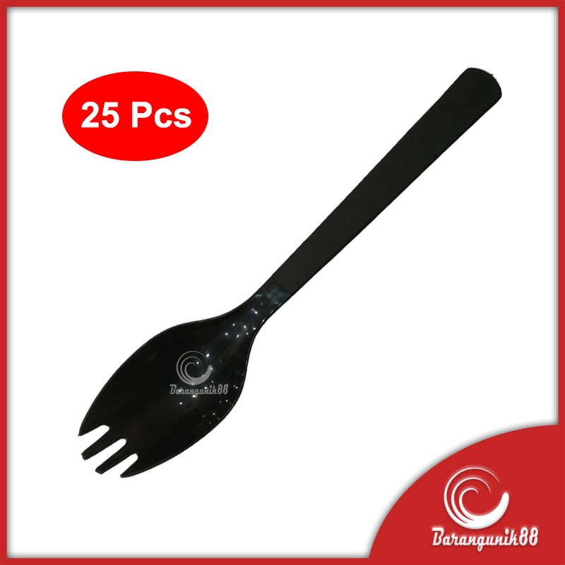 [25 Pcs] Sendok Garpu 2 in 1 Plastik Food Grade