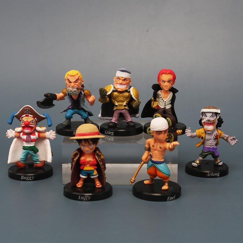 One PIECE Anime Figure Devil Buggy Crocodile Shanks Luffy Q Ver Anime Kartun Figuras Collection Model Mainan Untuk Anak