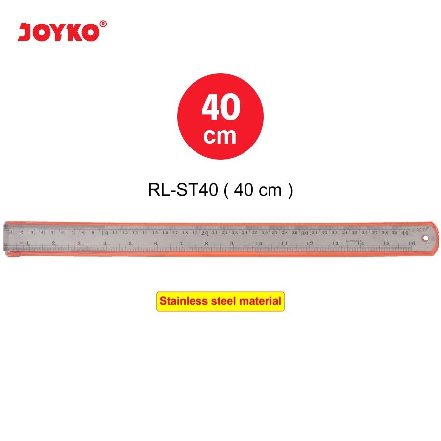 Stainless Steel Ruler / Penggaris Besi Joyko RL-ST40 40 cm 40cm