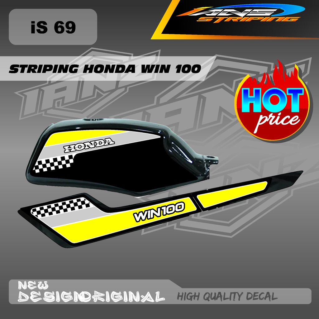 NEW STRIPING STIKER HONDA WIN 100 HOLOGRAM / STIKER HONDA WIN 100 STANDART / LASER CROM IS69