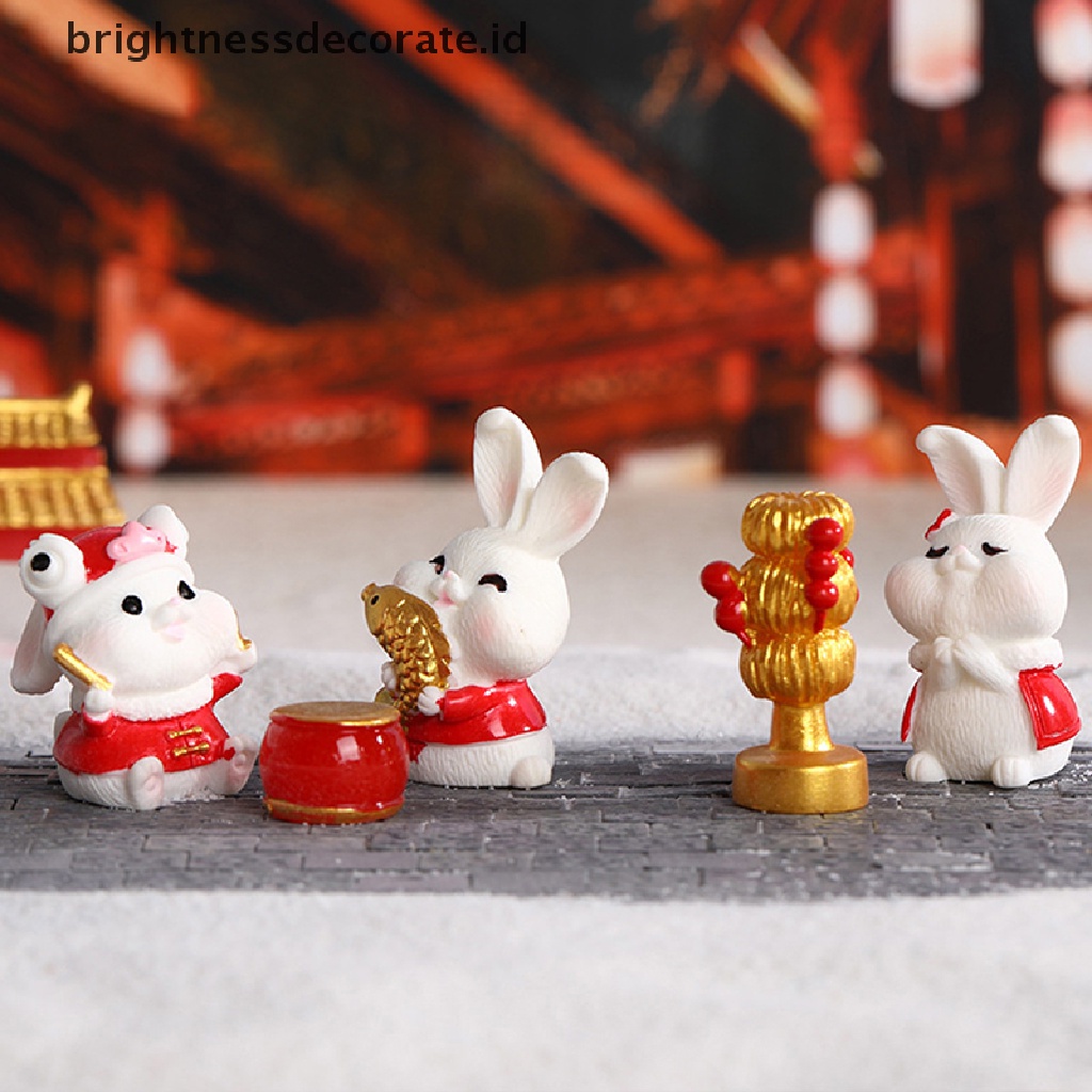 [Birth] 2023hiasan Kelinci Zodiak Kelinci Kecil Miniatur Kartun RabbitMicro Landscape Ornamen Untuk Dekorasi Rumah Animal New Year Room Decor [ID]