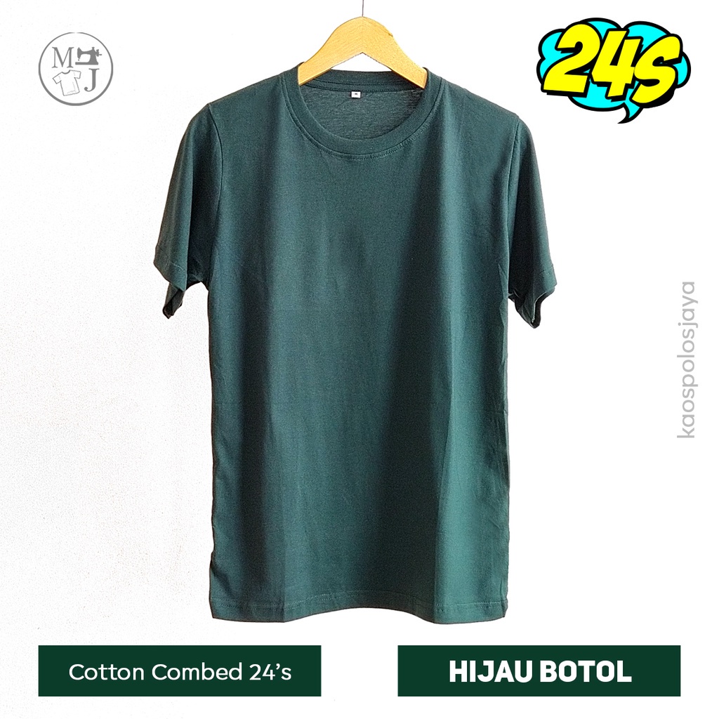 Kaos Polos Hijau Botol / Kaos Oblong 24s Unisex / Kaos Cotton Combed / Langsung Pabrik