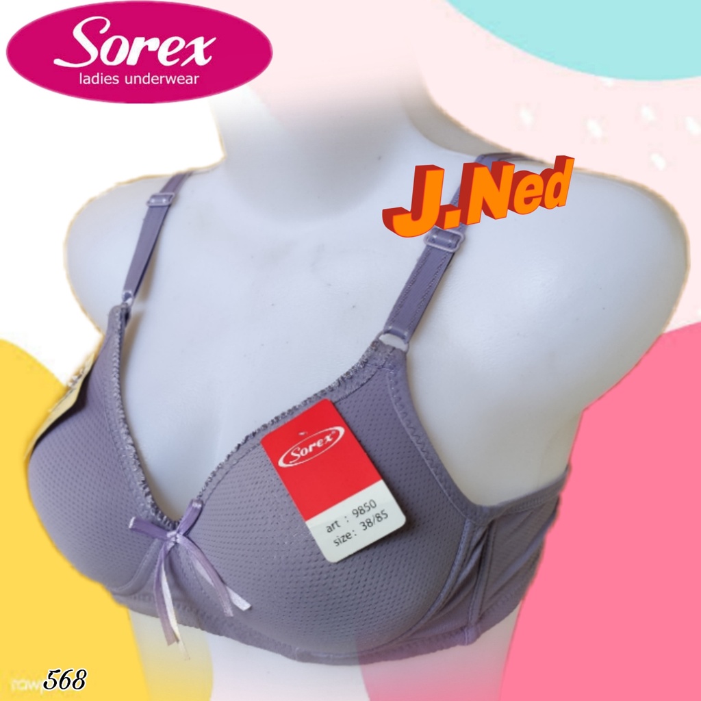 J568 BRA/BH SOREX BUSA TANPA KAWAT CUP B DUA PENGAIT SIZE 34 - 40 HARGA SATUAN