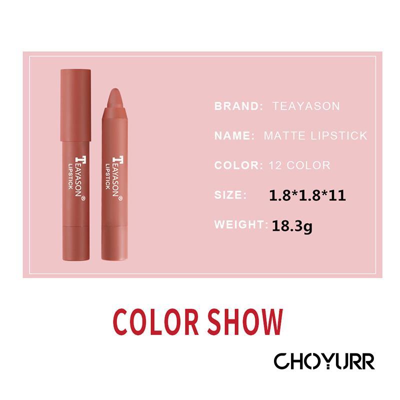 【COD】Lipstick Pen Crayon Lipstick Non Stick Waterproof Tahan Air Matte Makeup Kosmetik Original-CH