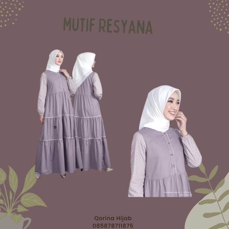 Gamis mutif terbaru / mutif resyana / gamis dewasa / gamis katun