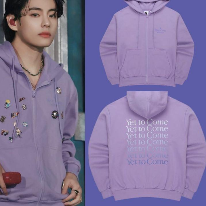 New Stock ( READY STOK ) JAKET HOODIE Korean bts yet to come IN BUSAN TULISAN GRADASI UNGU ready uku