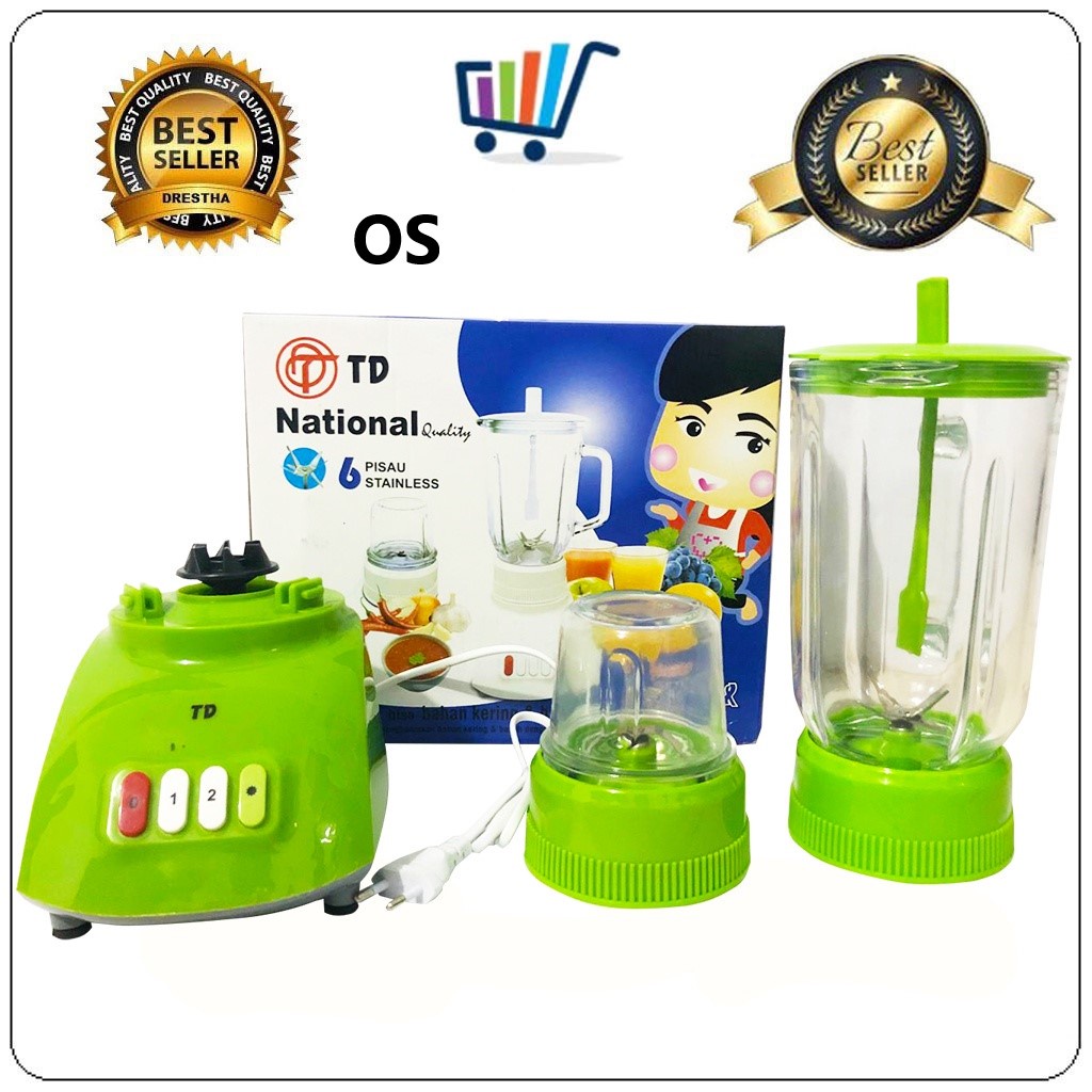 Blender Kaca National HC TRISONIC 3 in 1 TD Yamakawa Viva Blender Plastik es Buah Juicer Portable Mu