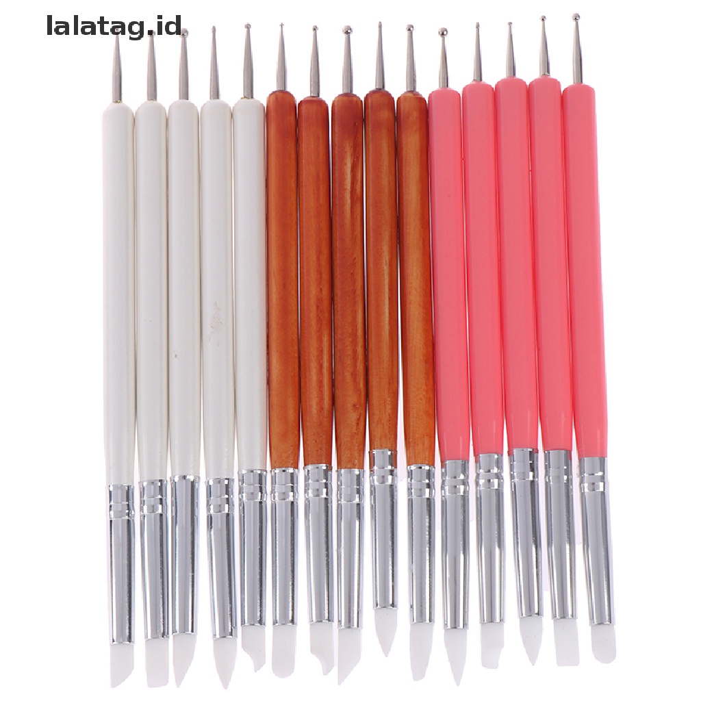 [lalatag] 5pcs/set soft pottery clay Alat Silikon+stainlestwo head sculpg art tool [ID]