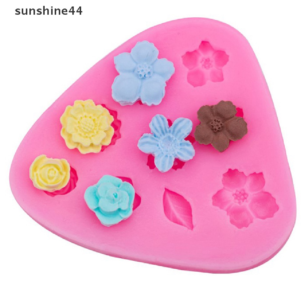 Sunshine Cetakan Silikon Bunga Mawar Mini Fondant Kue Decorag Tools Baking Tools.