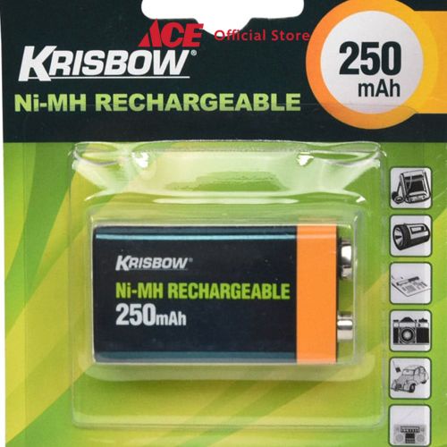 Ace Krisbow Baterai Rechargeable 9V 250 Mah Batre Isi Ulang Peralatan Elektronik Battery Rechargeable-2
