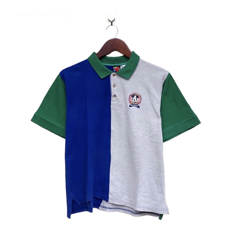 POLO SHIRT VINTAGE DISNEY MICKEY COLOR BLOCK