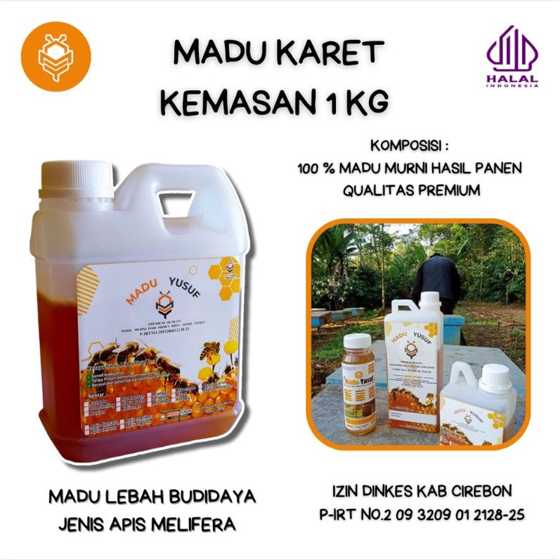 

Madu Yusuf nektar bunga karet murni alami 100% asli hasil panen | 1 kg