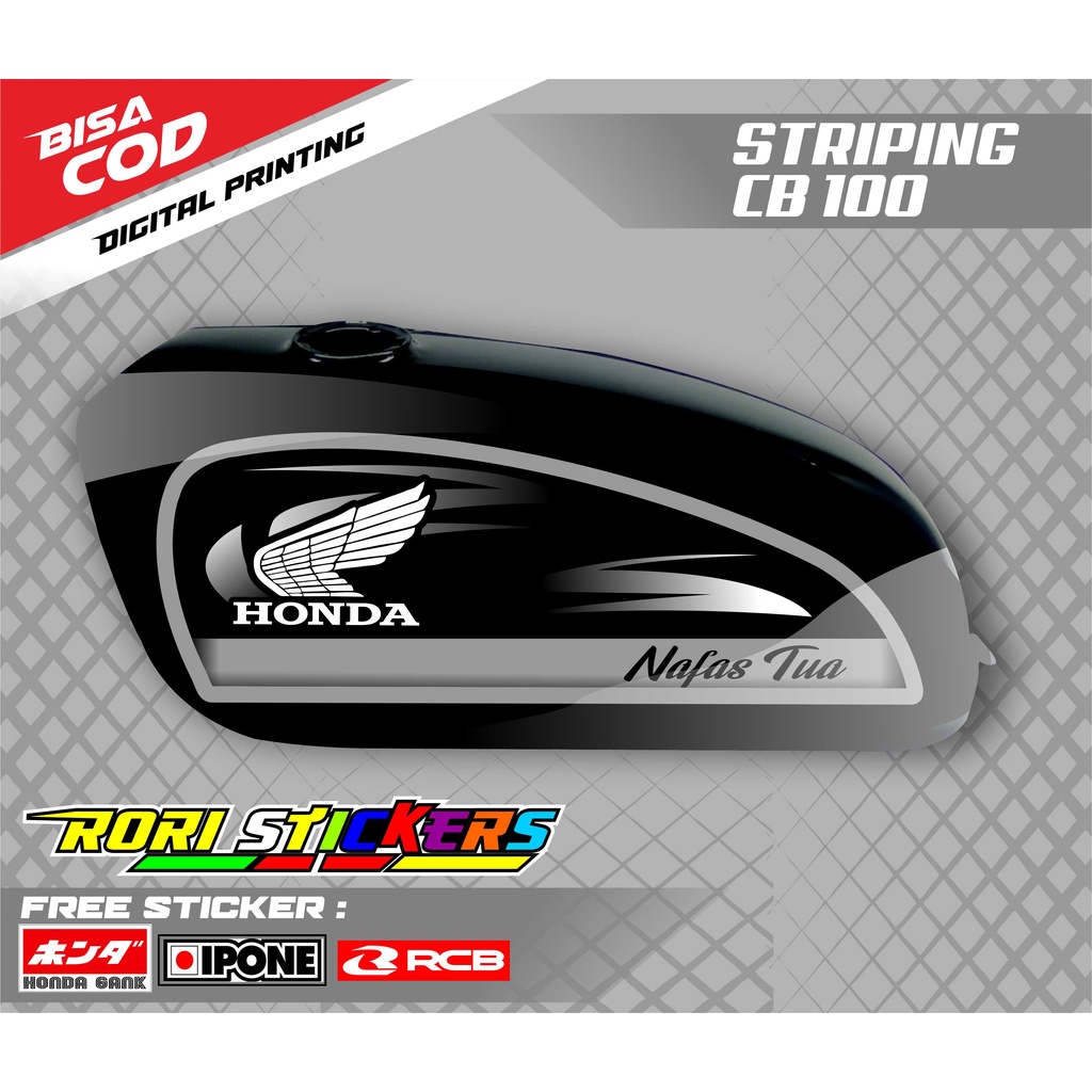 STRIPING VARIASI CB100 HONDA GANK / STICKER MOTOR HONDA CB100 CLASSIC