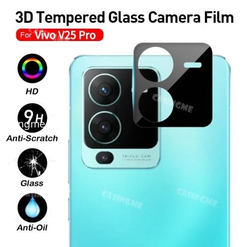 VIVO Y02 Y02T V27 5G V27E V25 V25E V25 PRO TEMPERED FRAME BLACK KAMERA ANTI GORES KACA KAMERA FULL FRAME HITAM TEMPRED LENS GUARD KAMERA VIVO V25E VIVO V25 PRO