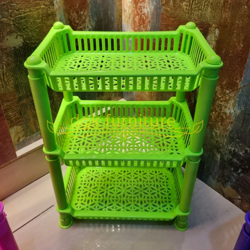 Rak Segi Tempat Bumbu Dapur Cabe Cabai Bawang Skincare Makeup Kosmetik Sabun Kamar Mandi Serbaguna Multifungsi Mini Kecil 3 Tiga Tingkat Susun 3 Tiga Plastik
