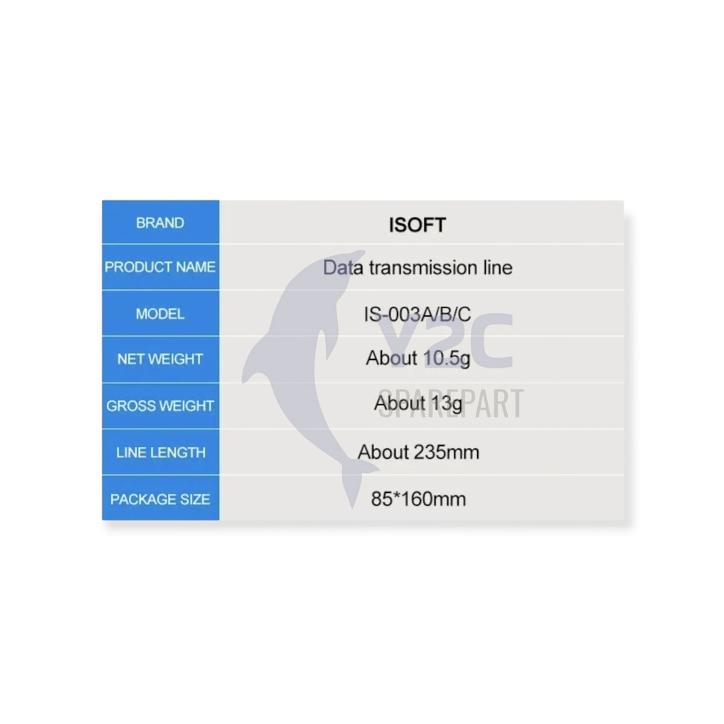 KABEL DATA SUNSHINE ISOFT IS-003A / B / C IP TO IP / IP TO MICRO / IP TO TYPE C / 5 6 7 8 6 PLUS 7 PLUS 8 PLUS X / USB