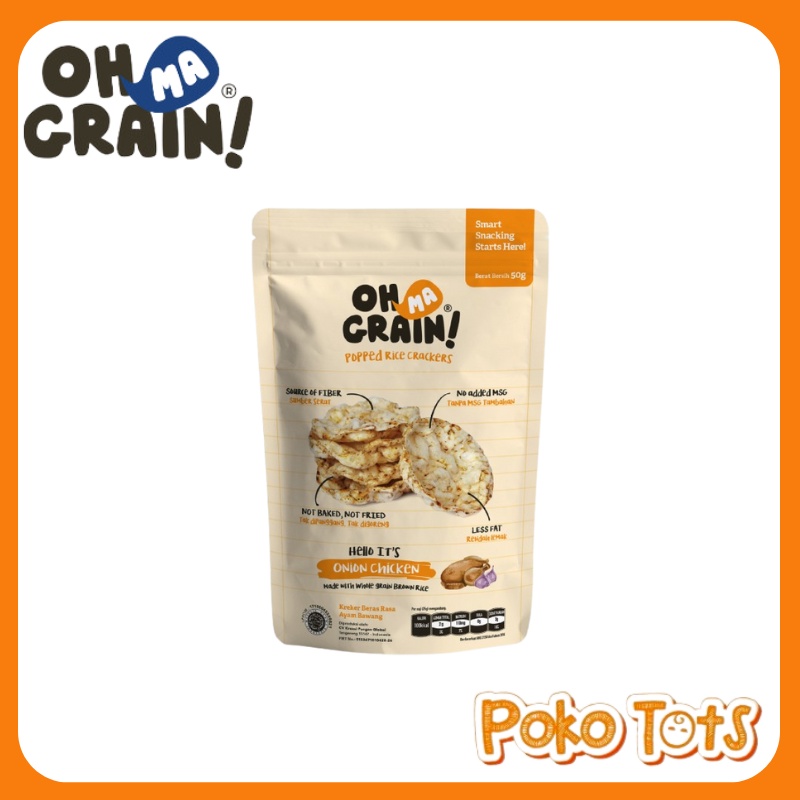 Oh Ma Grain! Popped Rice Crackers 50gr Kreker Beras Snack Cemilan Organik OMG Non MSG