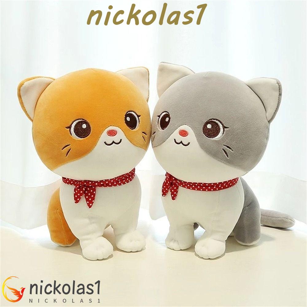 Nickolas1 Kucing Boneka Plush Hadiah Ulang Tahun Anak Laki-Laki Perempuan Boneka Kucing Lucu 24 cm Lembut Simulasi Hewan