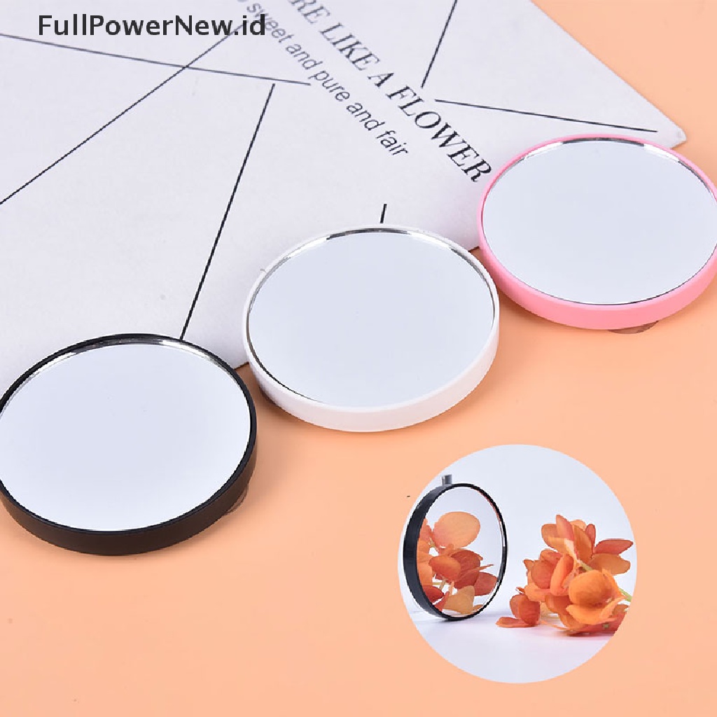 Power Portable Makeup 5X 10X Pembesar Kosmetik Cermin Bulat Dengan Dua Suction Cup ID