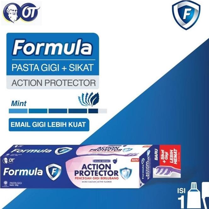 Formula Pasta Gigi Action Protector 190G + Free Sikat Gigi Formula