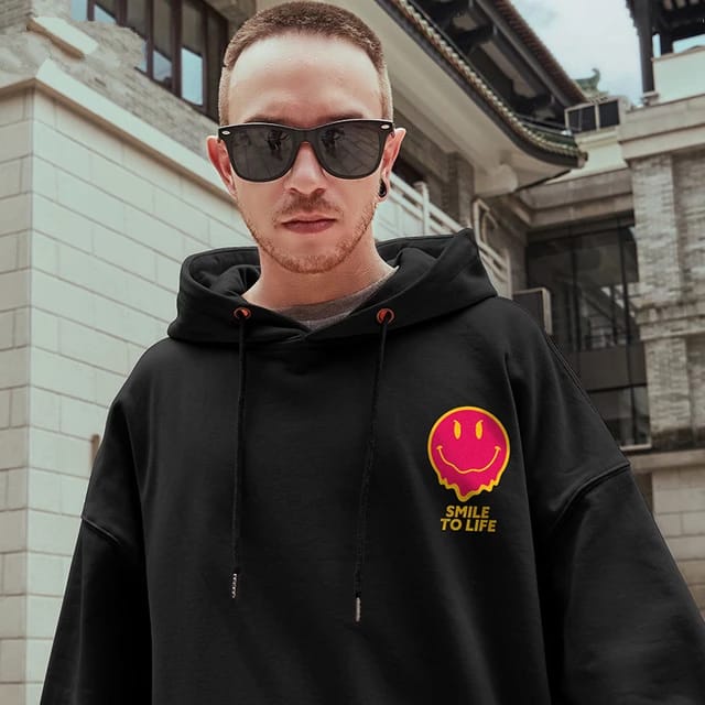 Sweater Hoodie SMILE TO LIFE Jumper Pria Wanita Bahan Fleece Tebal Ukuran S M L XL XXL XXXL
