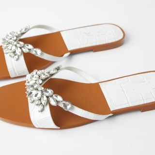 ZR Flat Diamond Croco Sandal