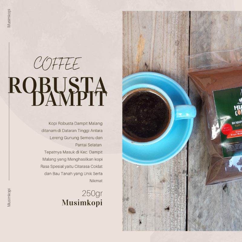 

(DAMPIT) KOPI BUBUK HALUS MURNI ROBUSTA DAMPIT TIRTOYUDO MALANG