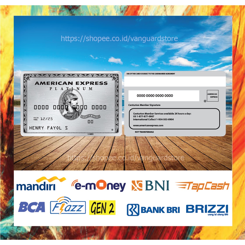 KARTU E MONEY E TOLL KARTU AMERICAN EXPRESS PLATINUM 6 DEBIT CREDIT EMONEY MANDIRI FLAZZ BCA BNI TAPCASH BRIZZI BRI - 2 SISI