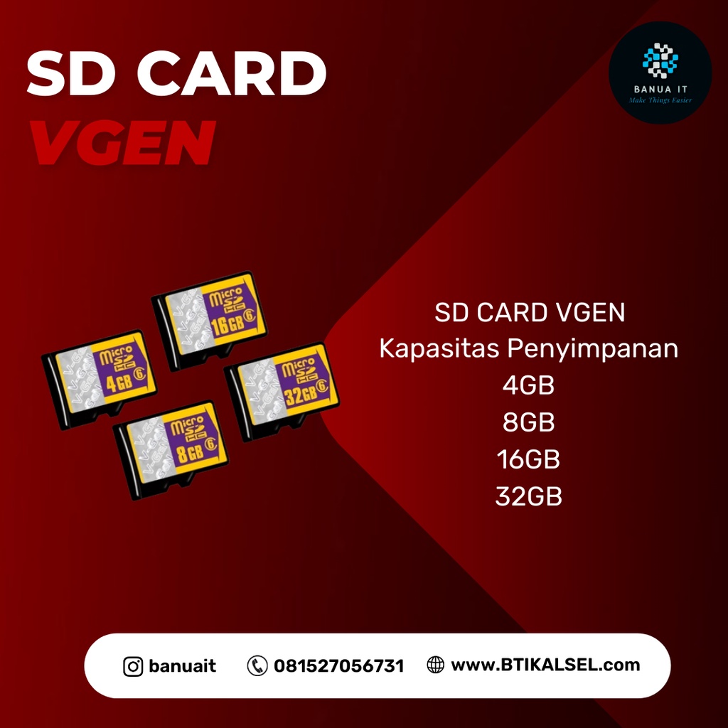 Memory Card Micro SD Card V-GEN Original 8gb 16gb CL10 - 8GB