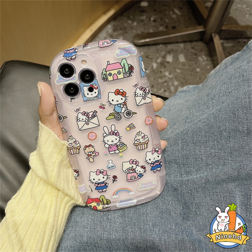 IPHONE Casing Kompatibel Untuk Iphone14 13 12 11 Pro Max X Xr Xs Max8 7 6 6s Plus Se2020Kartun Kucing Jelly Bening Casing Ponsel Airbag Casing Shockproof Silikon Soft Case Cover Pelindung