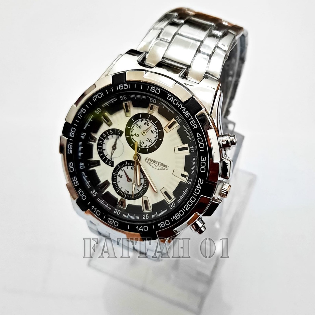 Jam Tangan Longtime Pria-Jam Tangan Pria-Jam Tangan Terbaru-Jam Tangan Tali Rantai Stenlees steel-ja