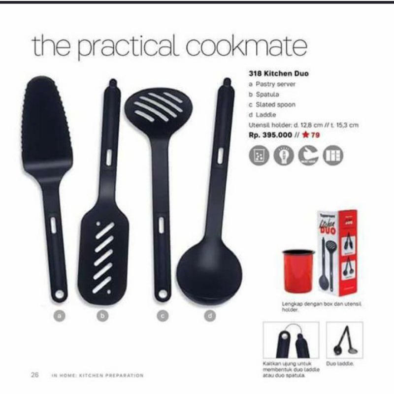 Kitchen duo set tupperware / utensil set tupperware / spatula tupperware