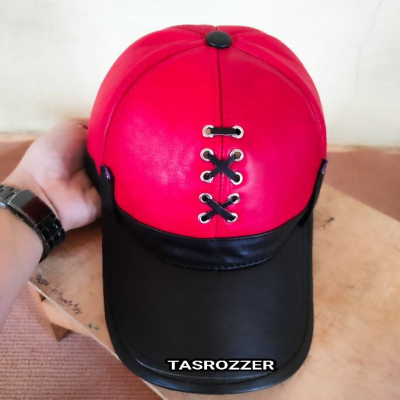 Topi kulit asli pria model new