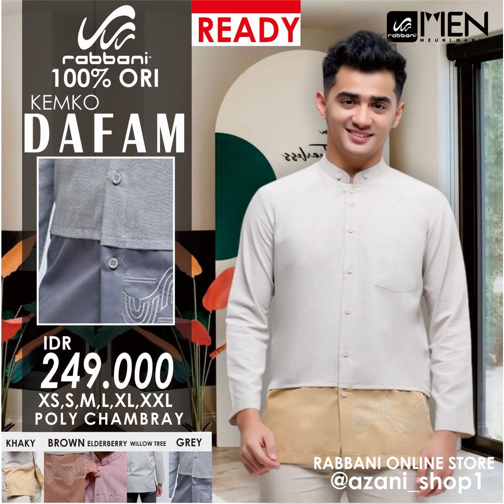 RABBANI KOKO KEMKO PRIA DAFAM ORI - Kemeja Koko Rabani Asli Lengan Panjang Baju Koko Muslim Terlaris