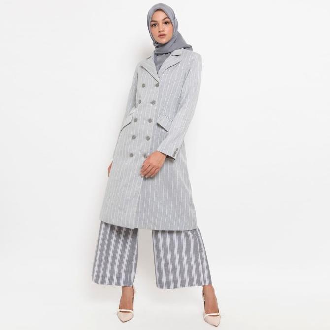 Kla Itang Yunasz Blazer Dress Panjang Beatrix Grey Terbaru