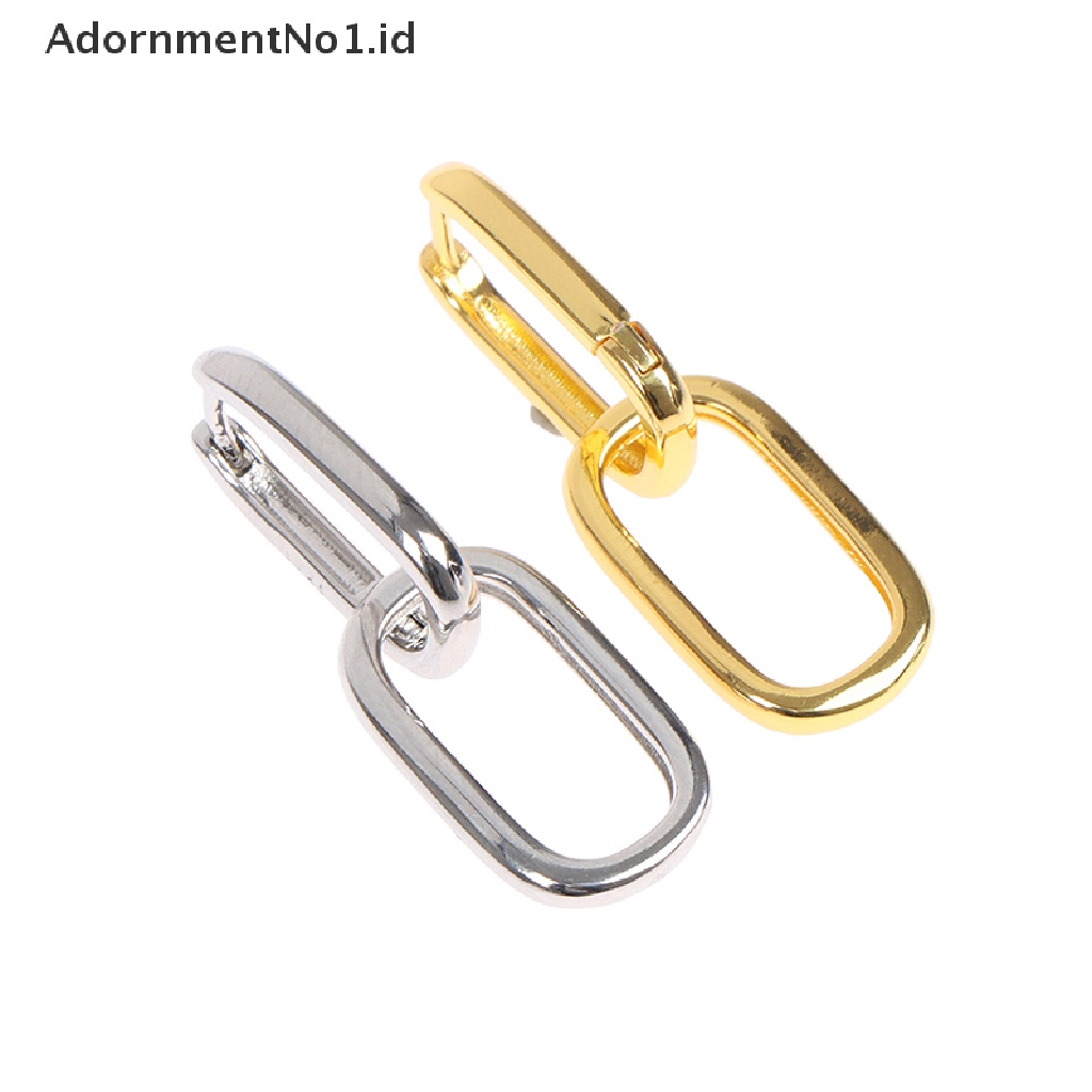 [AdornmentNo1] Anting Hoop Oval Geometris Bahan Sterling Silver 925 Untuk Wanita Anting Lepas Pasang [ID]