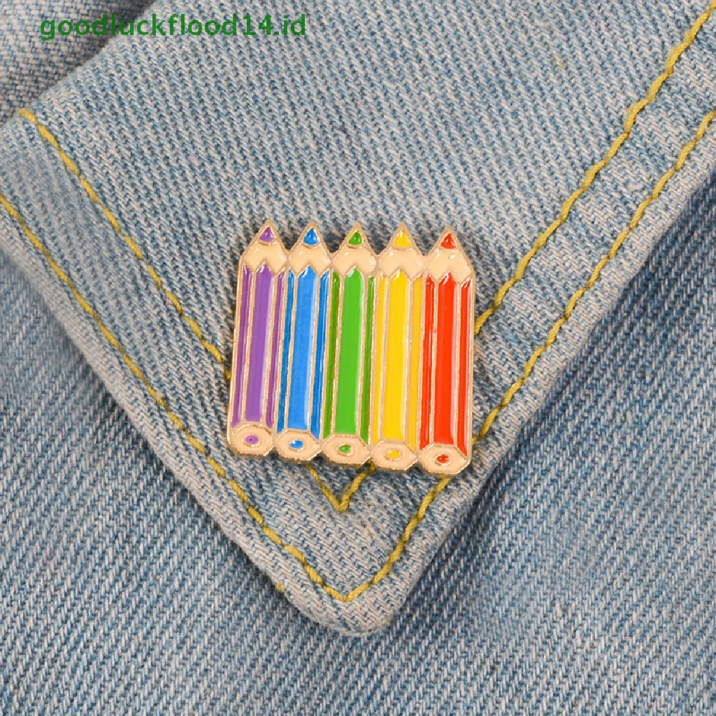 [GOOGFOUR] Pensil Warna Enamel pin Masa Kecil Manis Lucu Lencana Bros Kerah pin Denim Kemeja Kerah Kartun Perhiasan Hadiah Anak Gadis Teman [TOP]