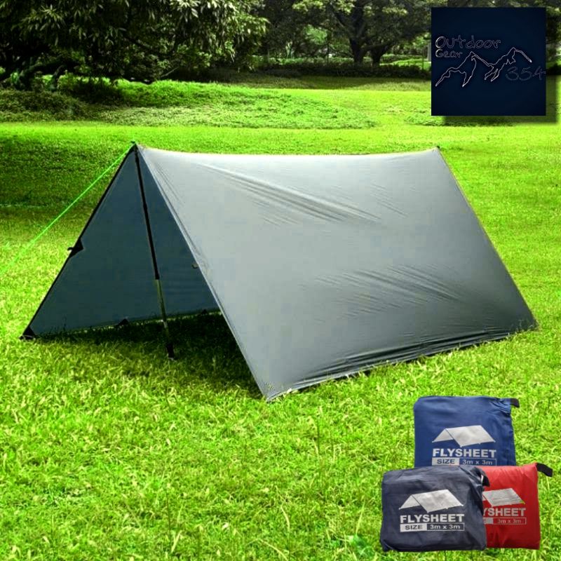 flysheet 3x3 tenda bushcraft outdoor camping