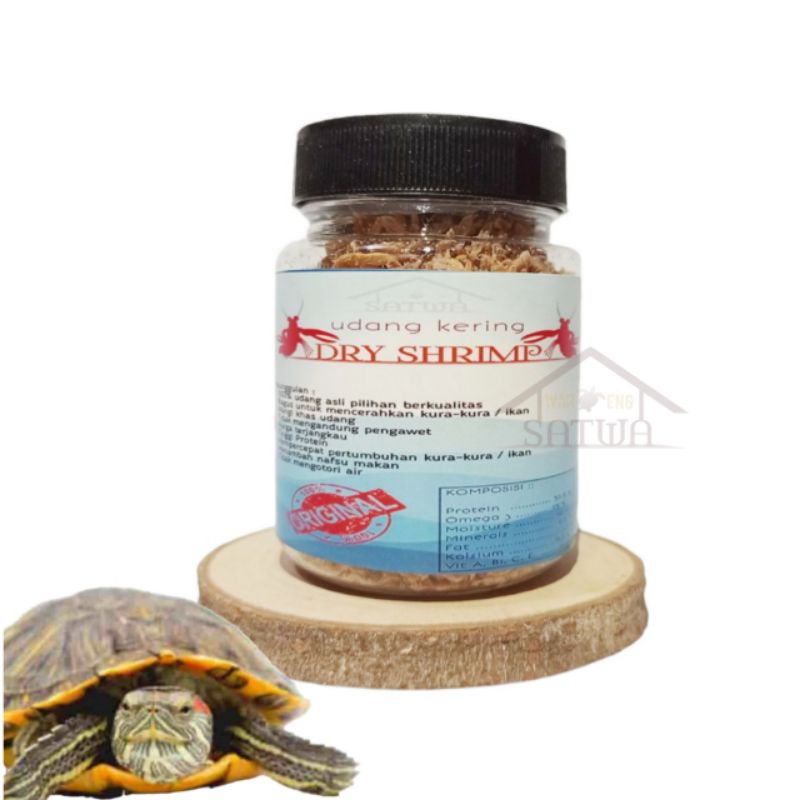 UDANG KERING MAKANAN KURA-KURA AIR BRAZIL AST CST DAMER AMBON PIPUT KURA HIJAU TURTLE FOOD DRY SHRIMP UDANG REBON TAWAR PAKAN IKAN CHANA